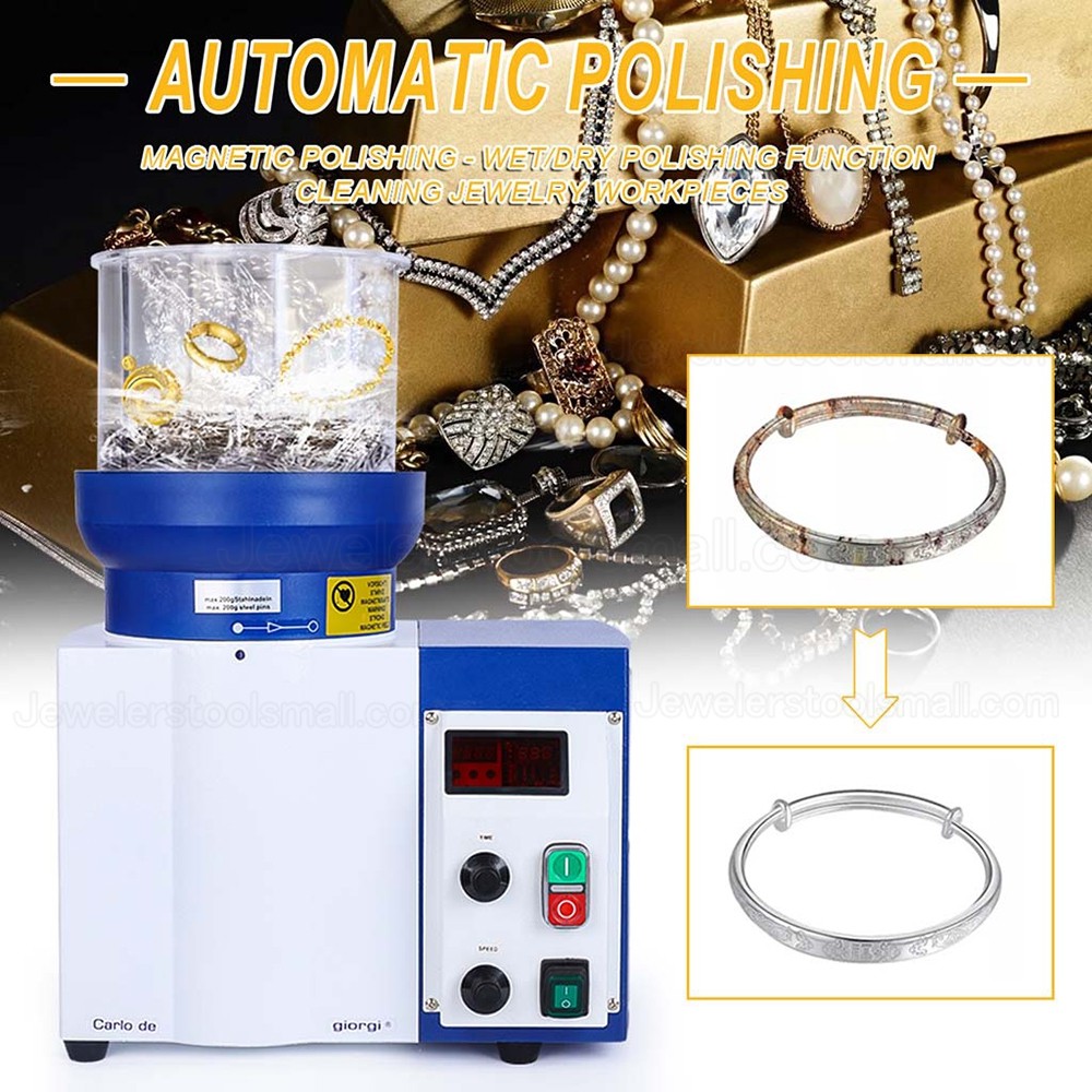 3 In 1 Benchtop Rotary Magnetic Vibratory Tumbler Wet & Dry Polisher Jewelry Polishing Machine